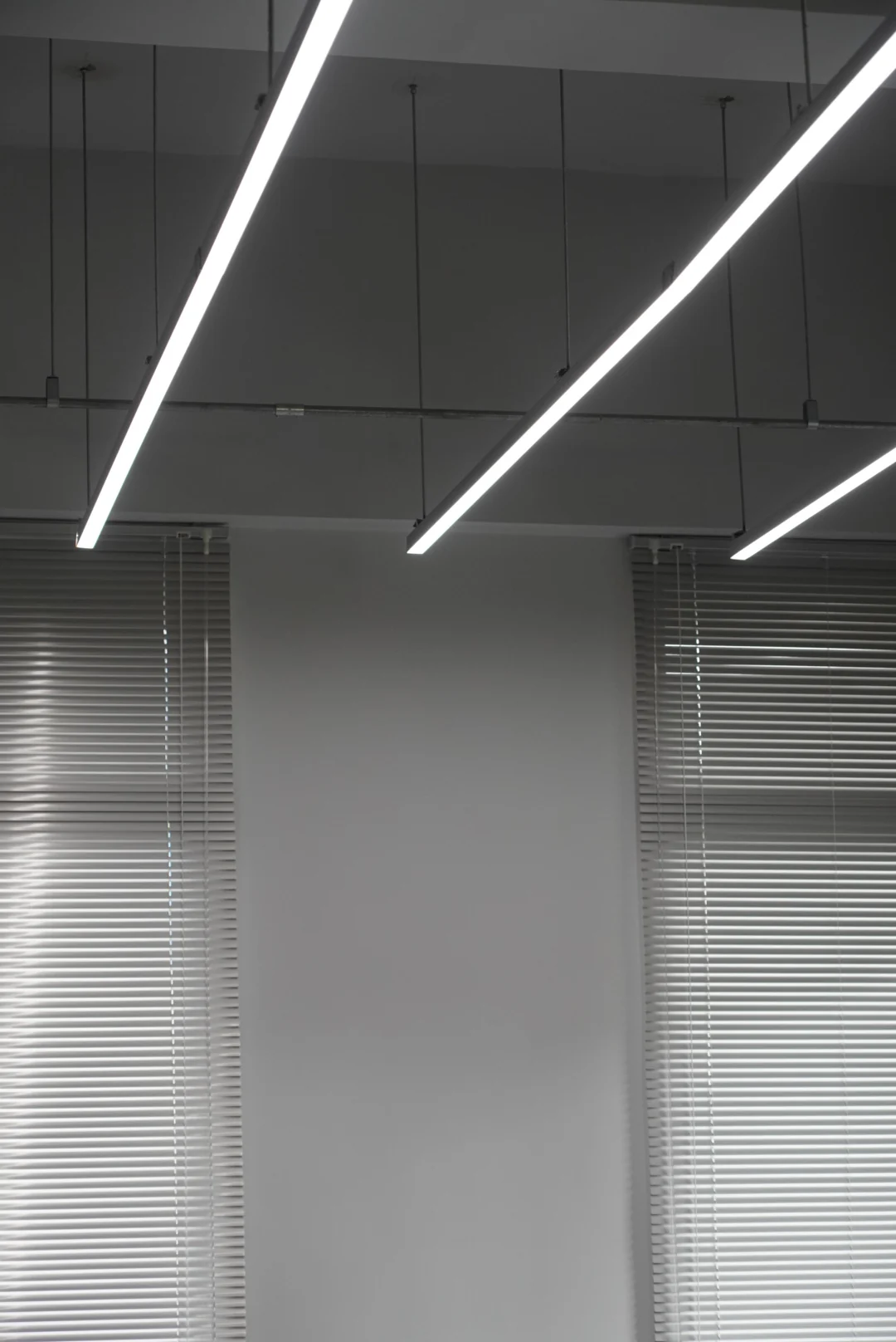 Linear lights across the ceiling